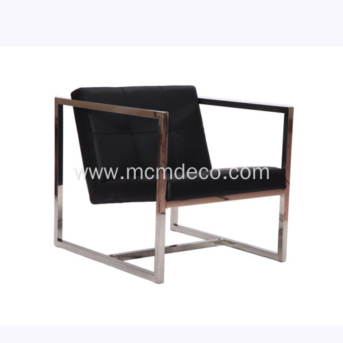 Angle Brushed Stainless Steel Lounge Chair